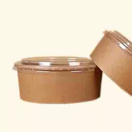 Saladier rond carton kraft brun 1000ml diam15cm